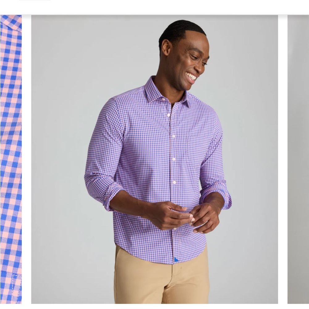 UNTUCKit Men's Purple Gingham Shirt